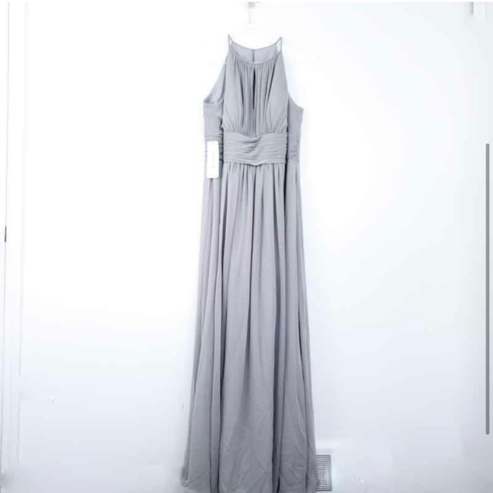 NEW Azazie Silver Bonnie gown | Floor Length Chiffon Dress Bridesmaid Prom dress